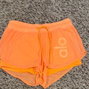ALO Yoga Women's Bright Orange Athletic Shorts